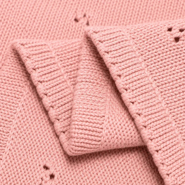 Manta de Punto 100% Algodón Rosa