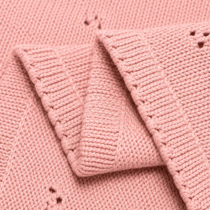 Manta de Punto 100% Algodón Rosa
