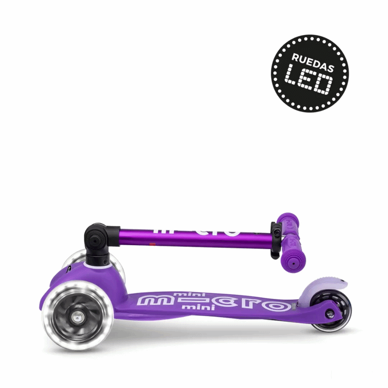Scooter Mini Micro Deluxe Plegable Morado con Luz LED