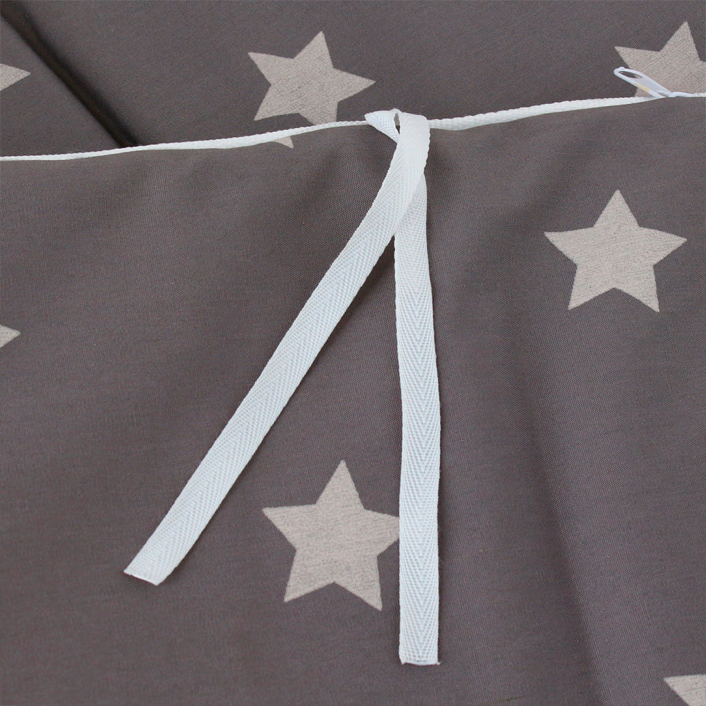 Protector Cuna Poplin Gris Estrellas