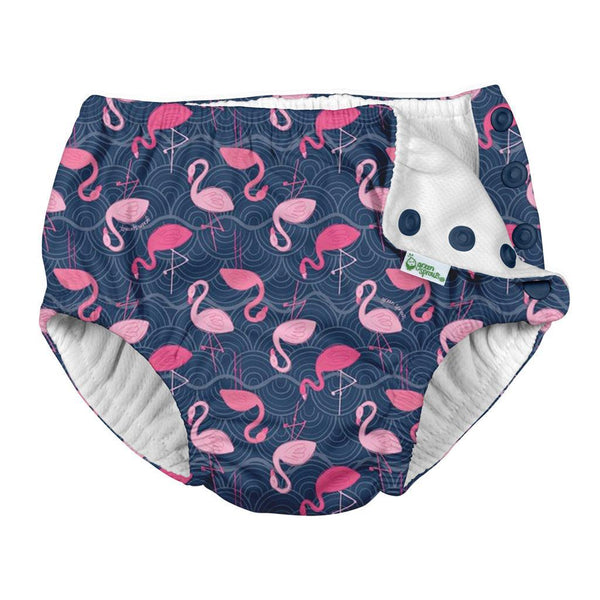 Traje de Baño con Pañal Zunga Navy Flamingo