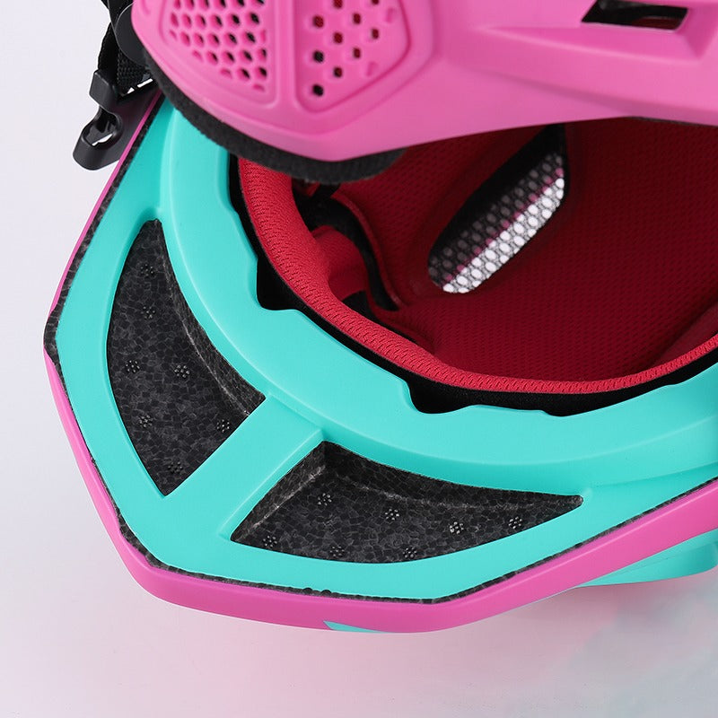 Casco Integral Desmontable Rosado S 52 a 56 cm.