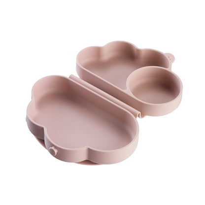 Plato de Silicona con succión Nube Rosa