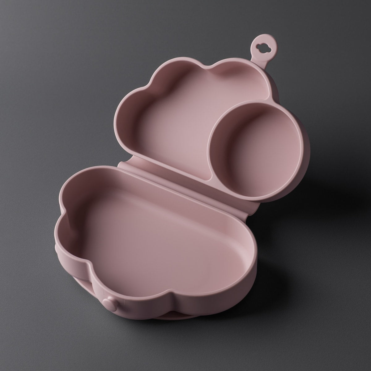 Plato de Silicona con succión Nube Rosa