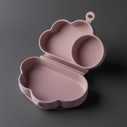 Plato de Silicona con succión Nube Rosa