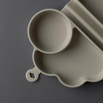 Plato de Silicona con succión Nube Gris