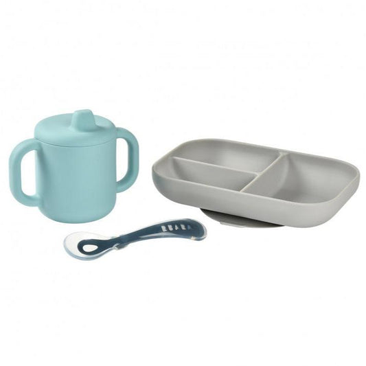 Set Plato Vaso Cuchara Aqua