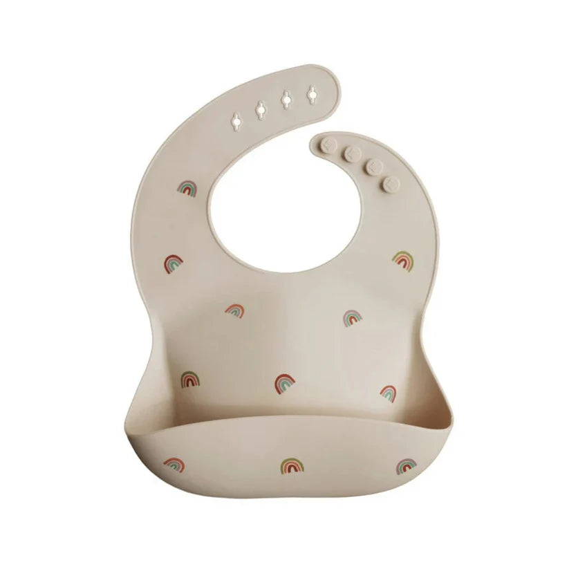 Babero de silicona Arcoíris