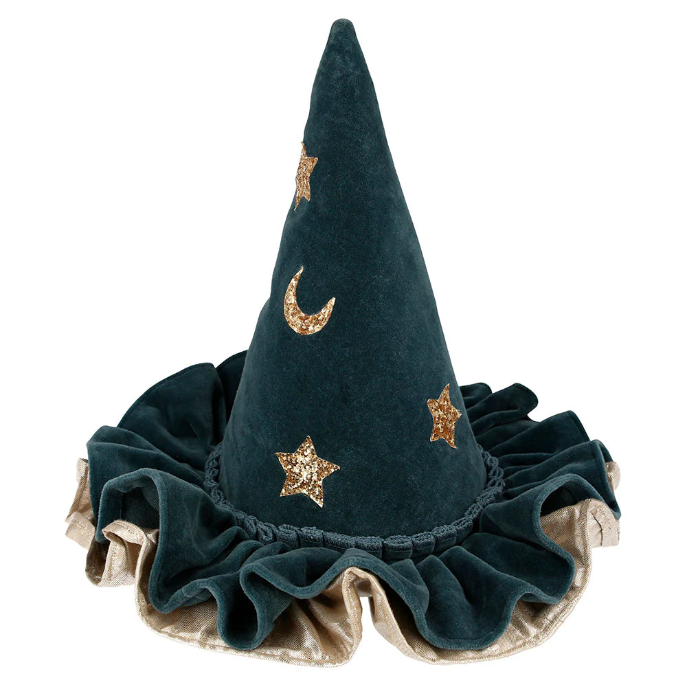 Gorro de bruja de terciopelo Azul