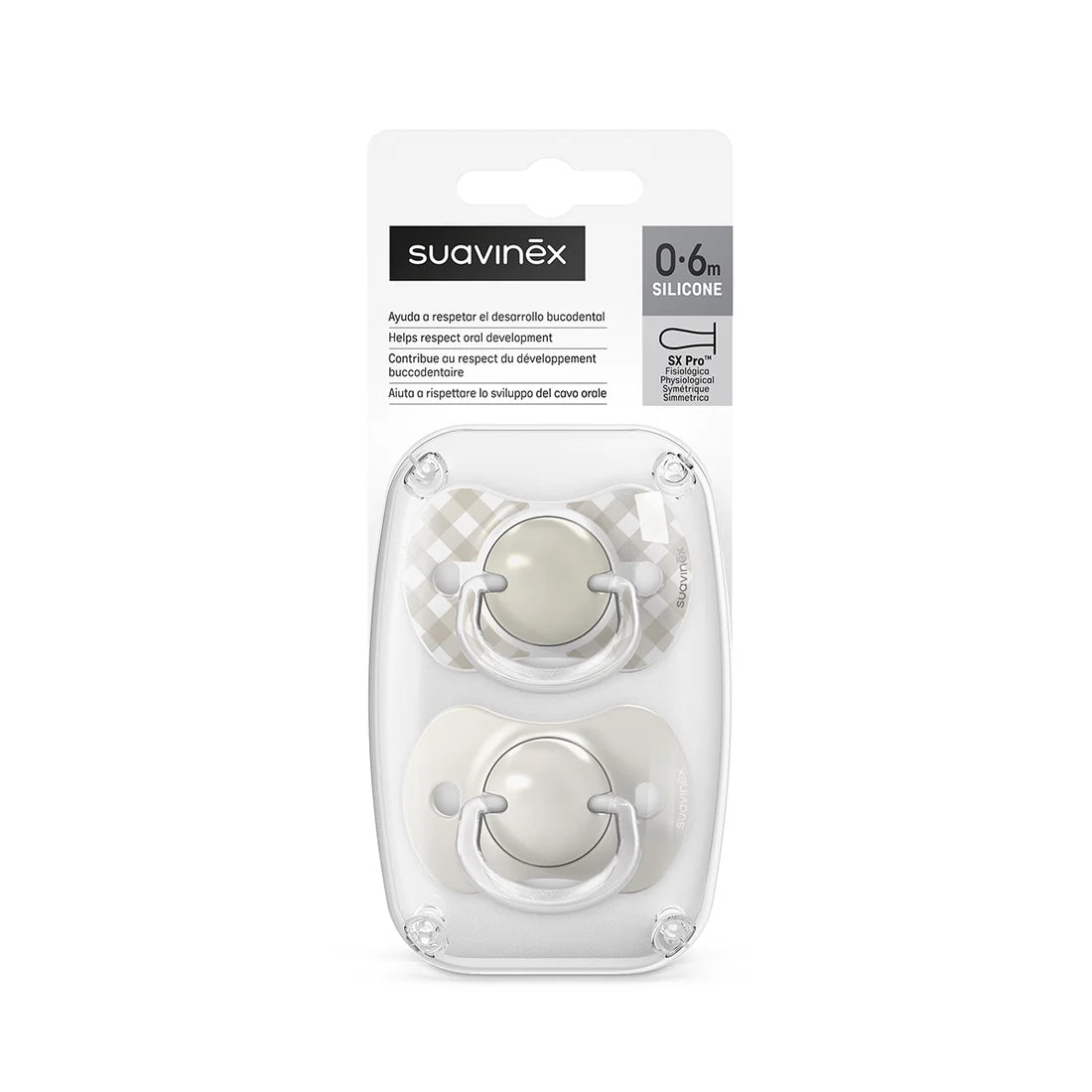 Pack Chupetes Beige Tetina Fisiológica