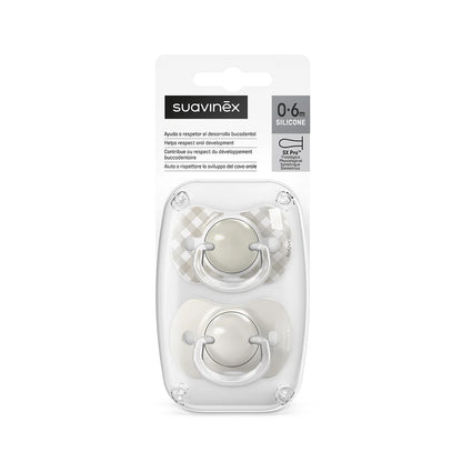 Pack Chupetes Beige Tetina Fisiológica