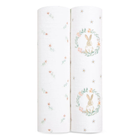 Pack De 2 Tuto Swaddle De Muselina Blushing Bunnies