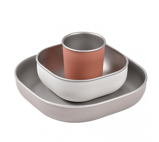 Vajilla de acero inoxidable Terracota Blanco