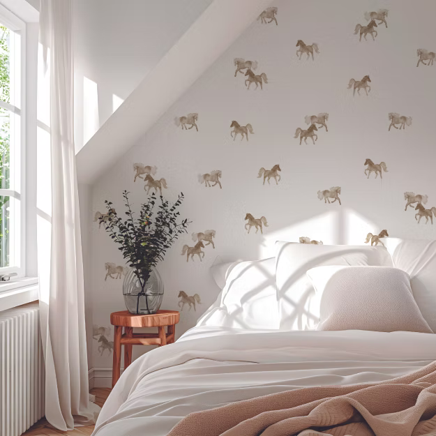 Stickers de Muro removibles Caballos Café