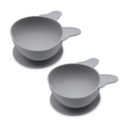 Pack 2 bowls silicona con ventosa Gris