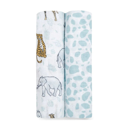 Pack De 2 Tuto Swaddle De Muselina Jungle