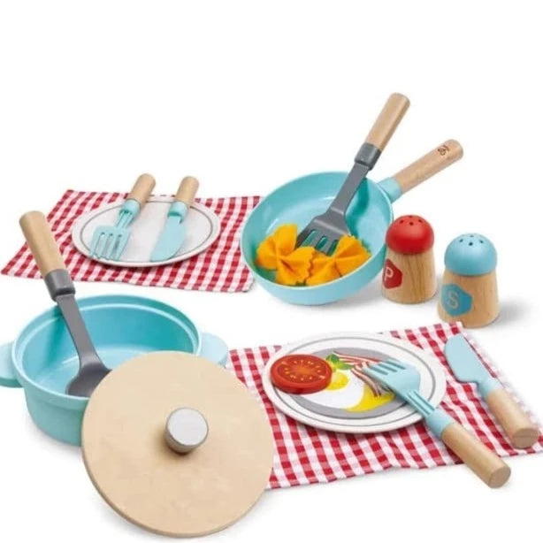 Set de Olla y Platos de madera