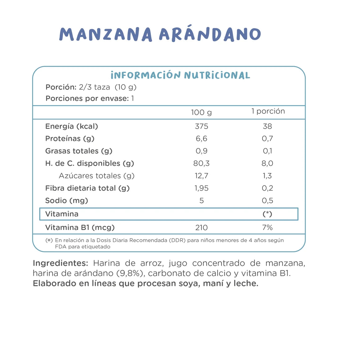 Puffs Manzana Arándano Individual
