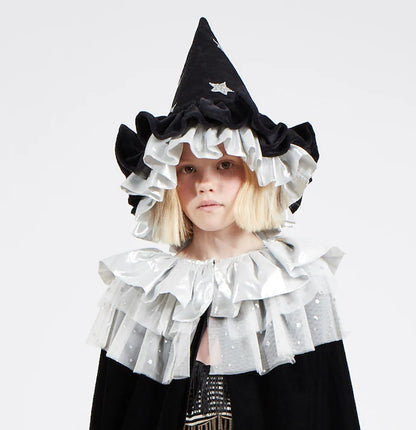 Gorro de bruja de terciopelo Negro