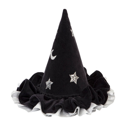 Gorro de bruja de terciopelo Negro