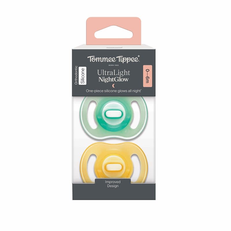 Chupete StayPut pack de 2 NightGlow Verde-Amarillo