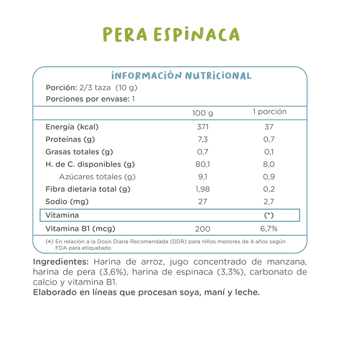 Puffs Pera Espinaca