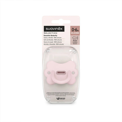 Chupete Todo silicona Butterfly Rosado 0-6 meses