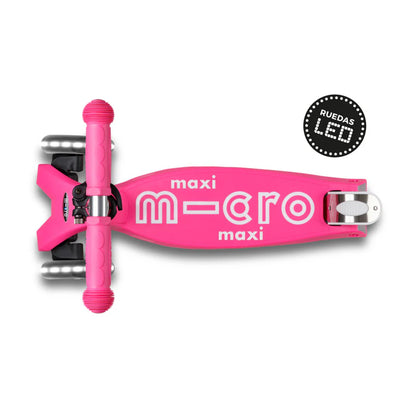 Scooter Maxi Micro Deluxe Plegable LED Rosado Fuerte