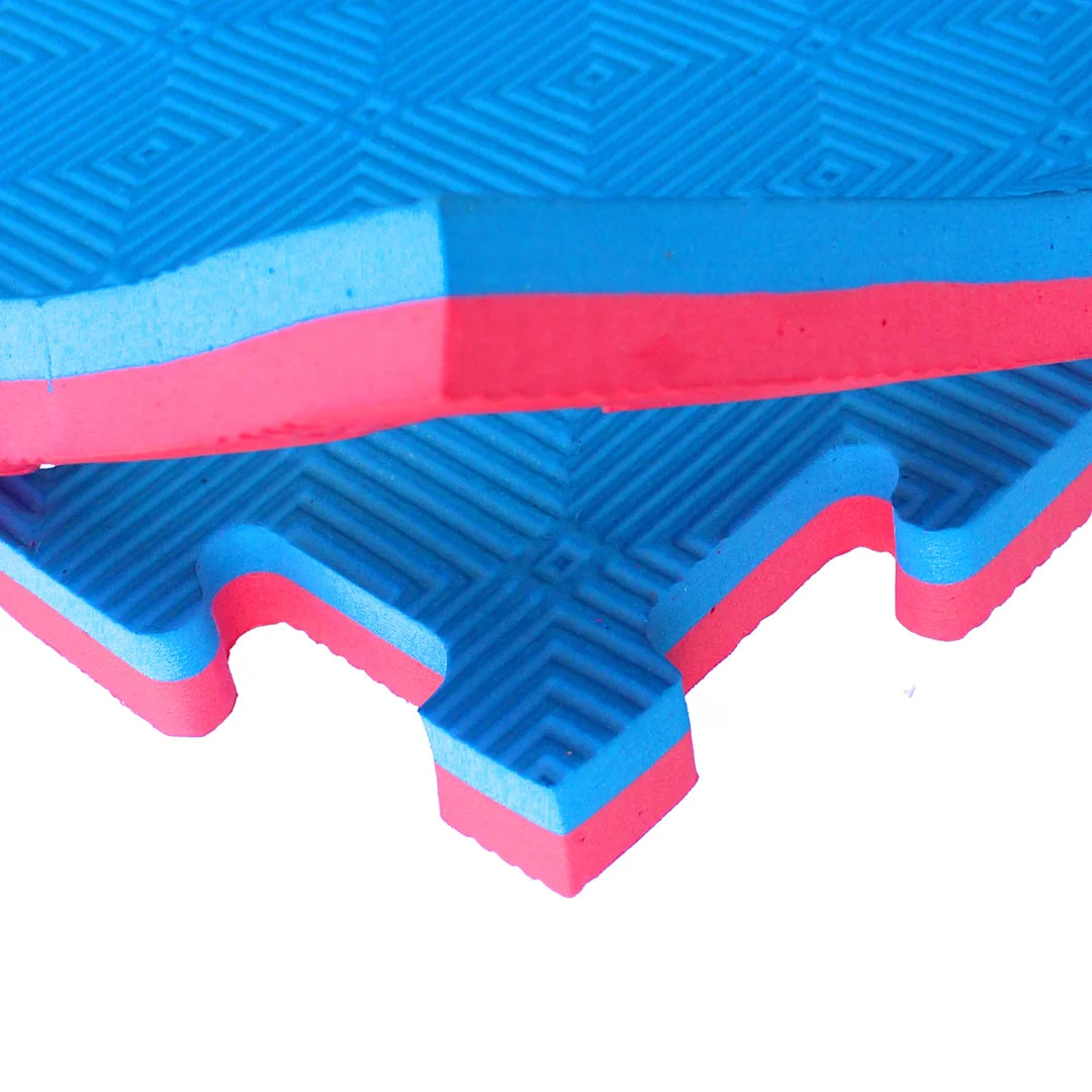 Plancha Tatami Goma Eva (1 x 1 MT) Rojo/Azul 2,5 cm espesor