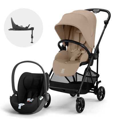 Combo Travel System Melio Carbón Almond Beige + Cloud T plus + Base