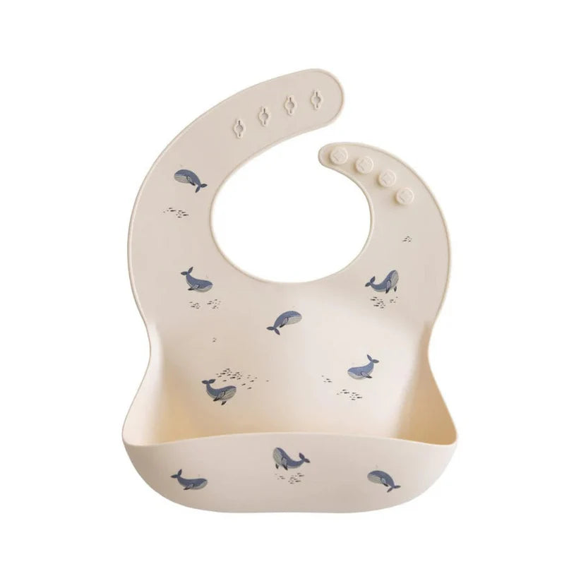 Babero de silicona Ballenas