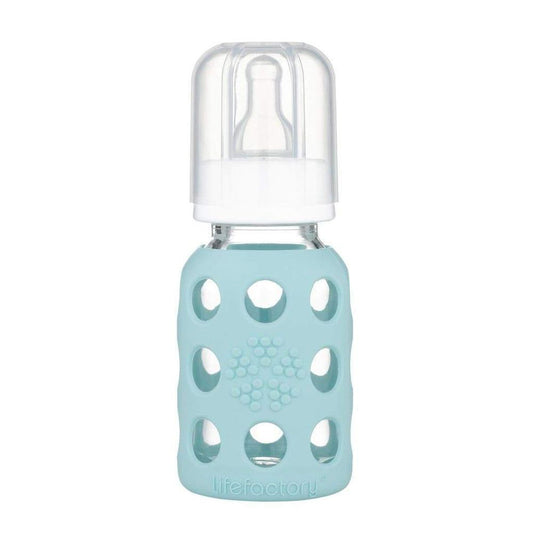 Mamadera de Vidrio Con Funda De Silicona (120 ml) Menta