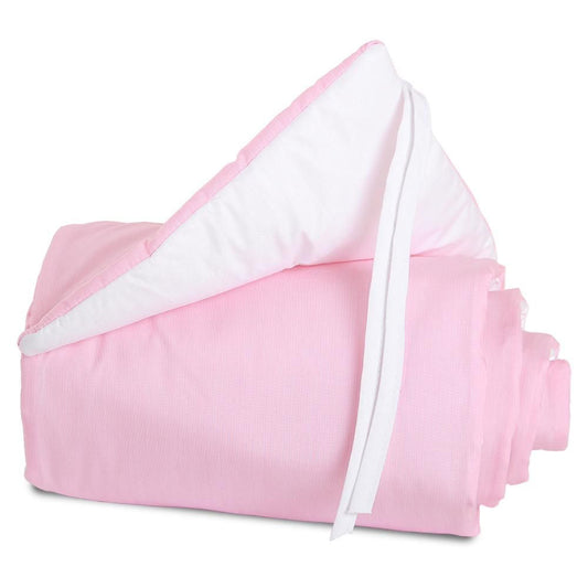 Protector Para Cuna Colecho Boxspring Rosa Blanco