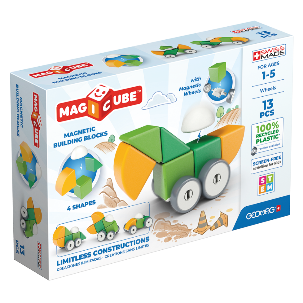 Figuras Magnéticas Magicube Ruedas (13 pcs) - Línea Ecológica