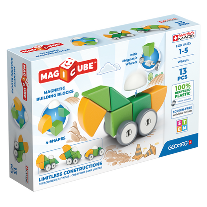 Figuras Magnéticas Magicube Ruedas (13 pcs) - Línea Ecológica