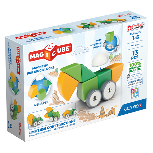 Figuras Magnéticas Magicube Ruedas (13 pcs) - Línea Ecológica