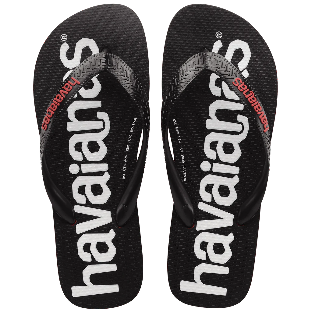 Havaianas Logomanía Negro-Rojo