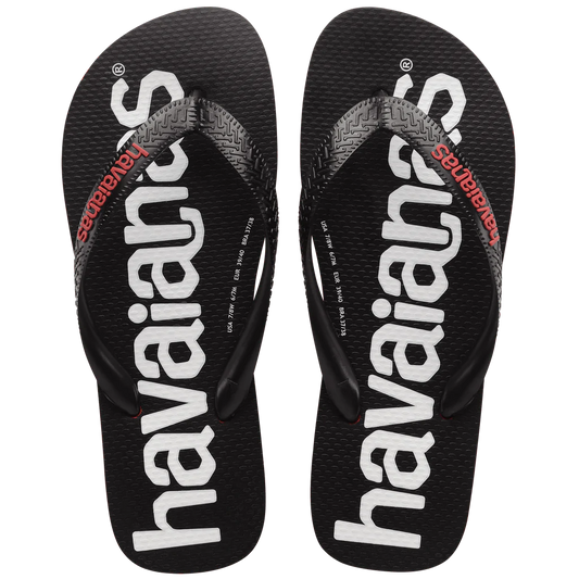 Havaianas Logomanía Negro-Rojo