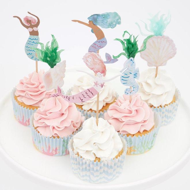 Kit para cupcakes Sirenas nadando