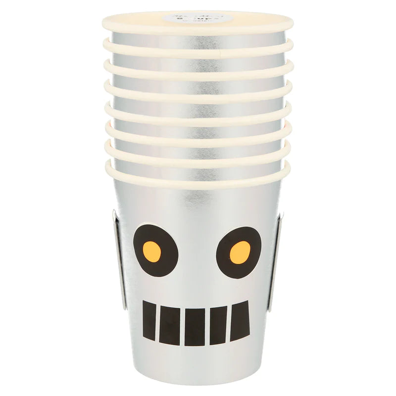 Vasos con funda de robot