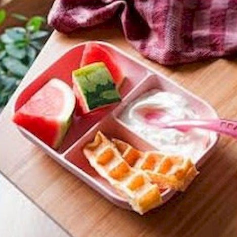 Plato Silicona Con División Rosa