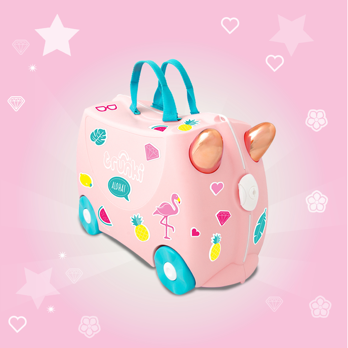 Maleta con ruedas Trunki Flossi Flamenco