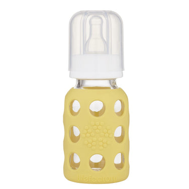 Mamadera de Vidrio Con Funda De Silicona (120 ml) Banana Amarillo