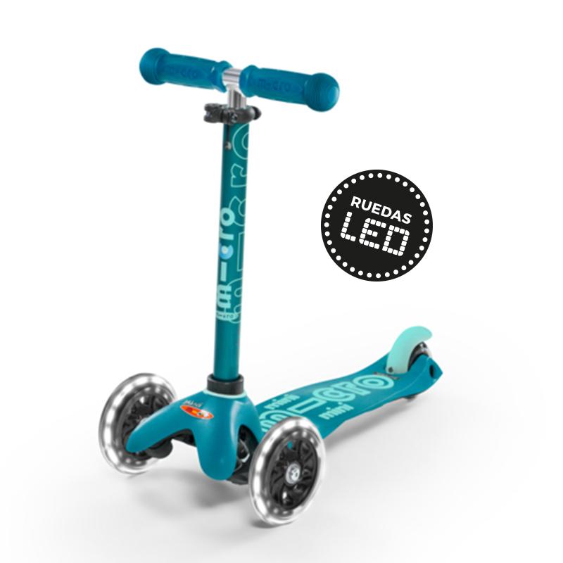 Scooter Mini Micro Deluxe Aqua con Luz Led