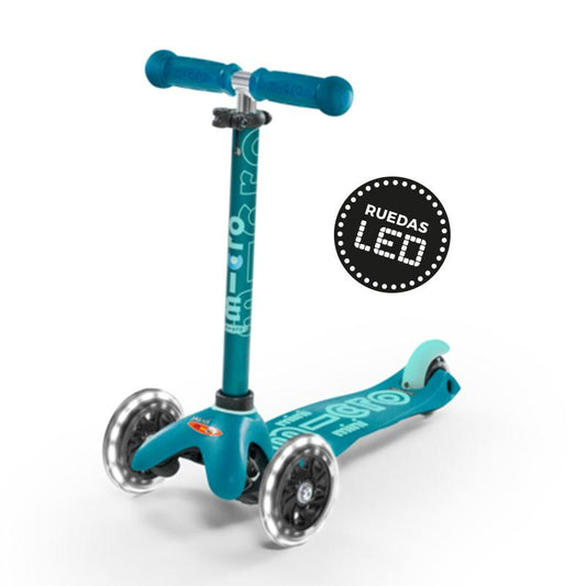 Scooter Mini Micro Deluxe Aqua con Luz Led