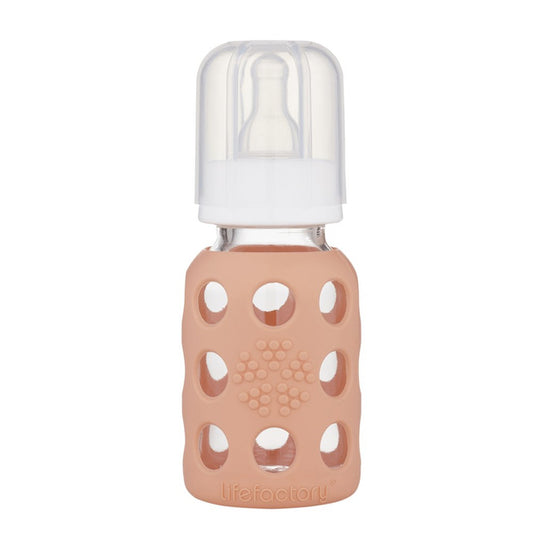 Mamadera de Vidrio Con Funda De Silicona (120 ml) Cantaloupe