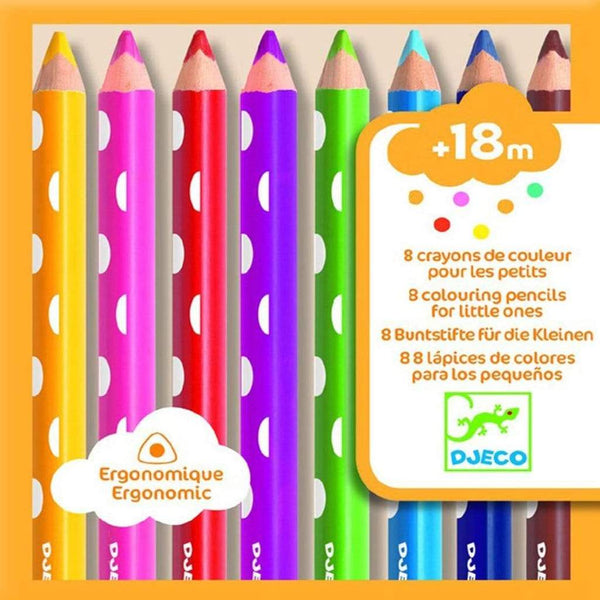 8 lápices de colores para niños pequeños