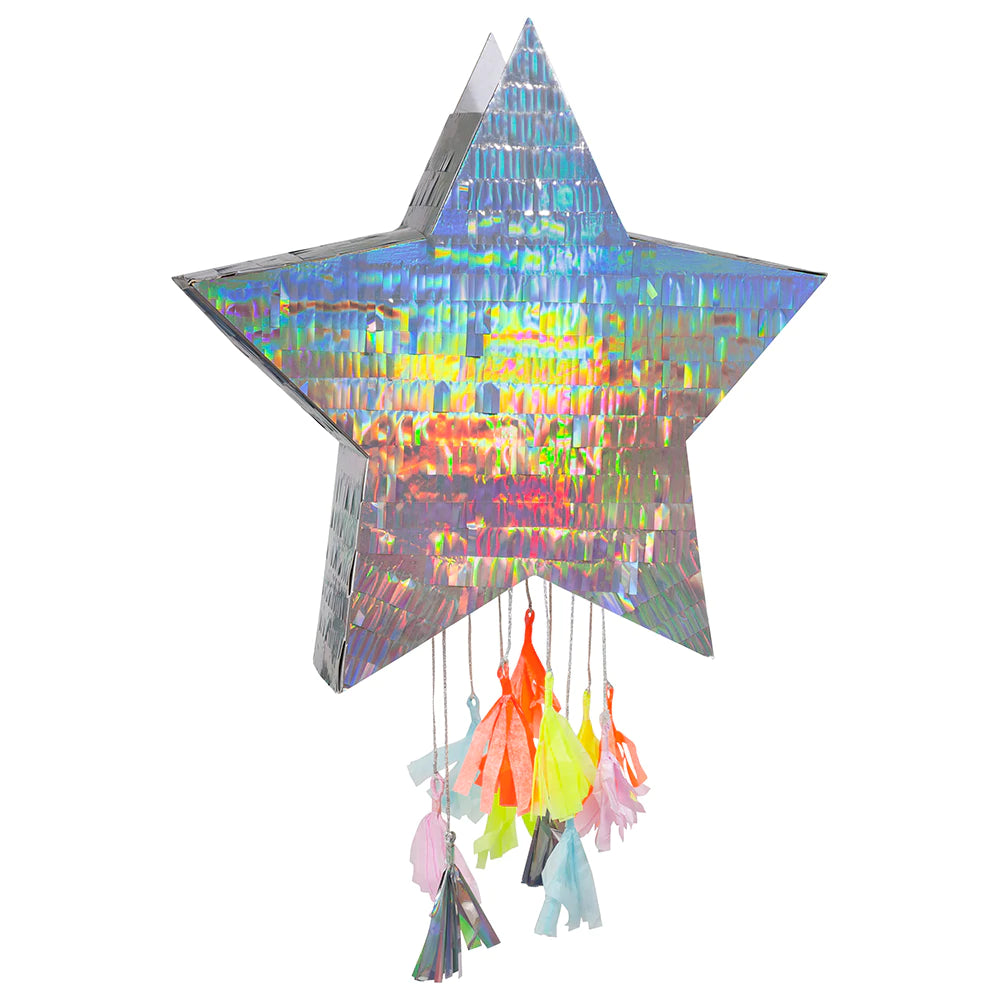 Piñata con forma de Estrella plateada