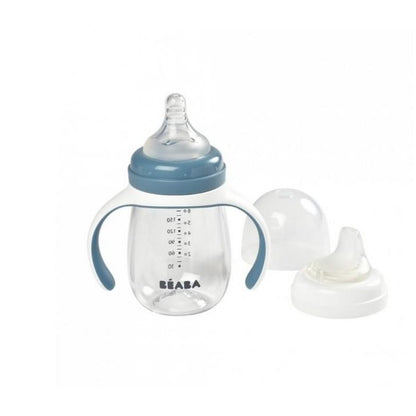 Mamadera y vaso 2 en 1 Celeste (210 ml)