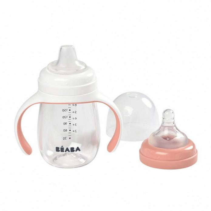 Mamadera y vaso 2 en 1 Rosa (210 ml)